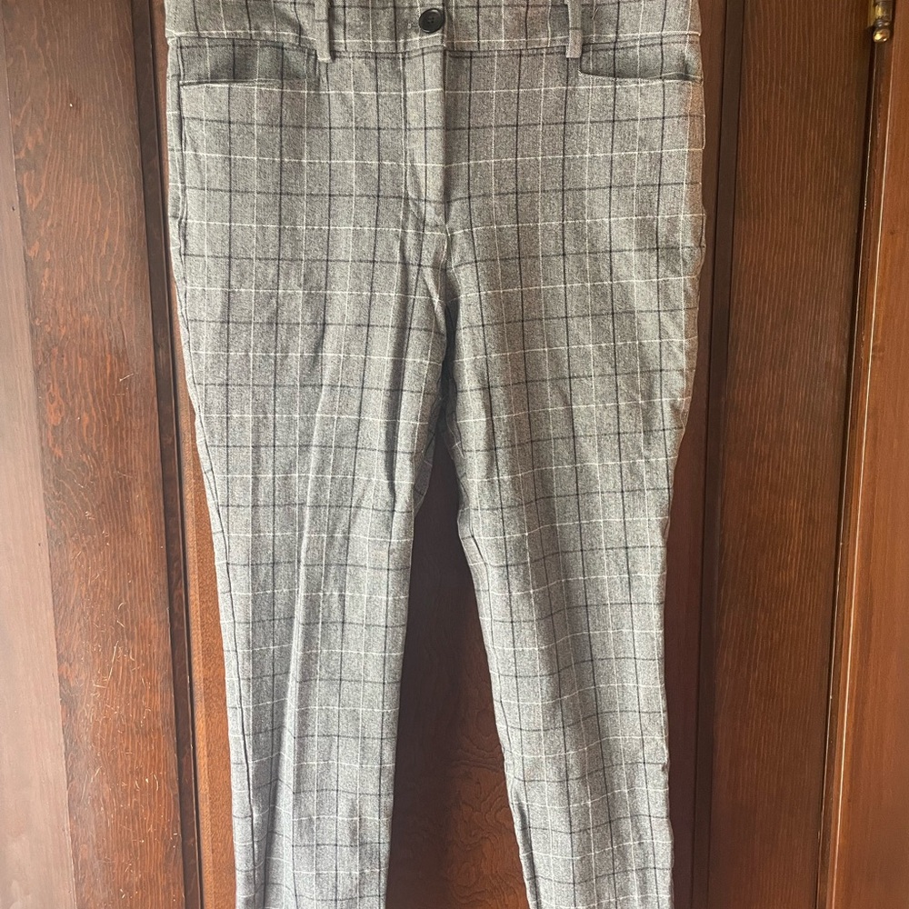 LOFT Black and White Checkered Pants